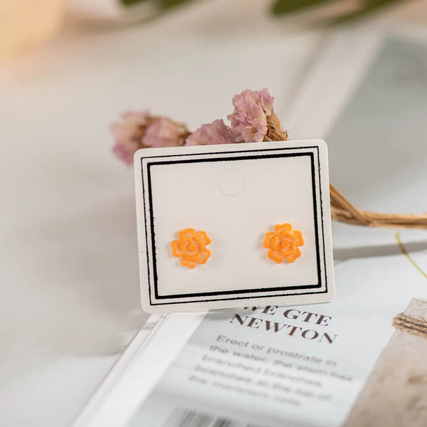 Flower Ceramic Stud Earrings With Anti-allergic Ear