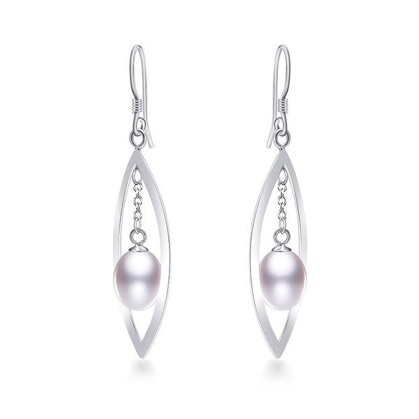 Fashion Brand Wedding Engagement Jewelry Solid 925 Sterling Silver Long Earrings