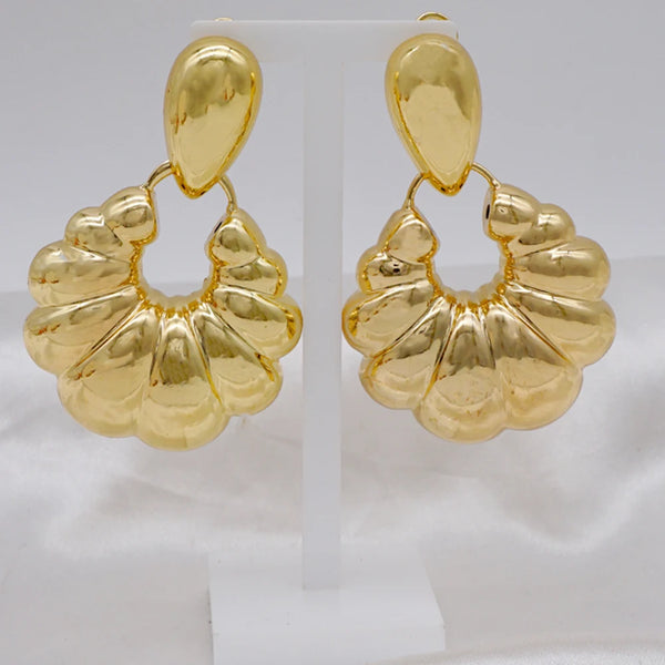 Fashion Drop Copper Earrings Round Big Earrings African Women Crystal Earrings