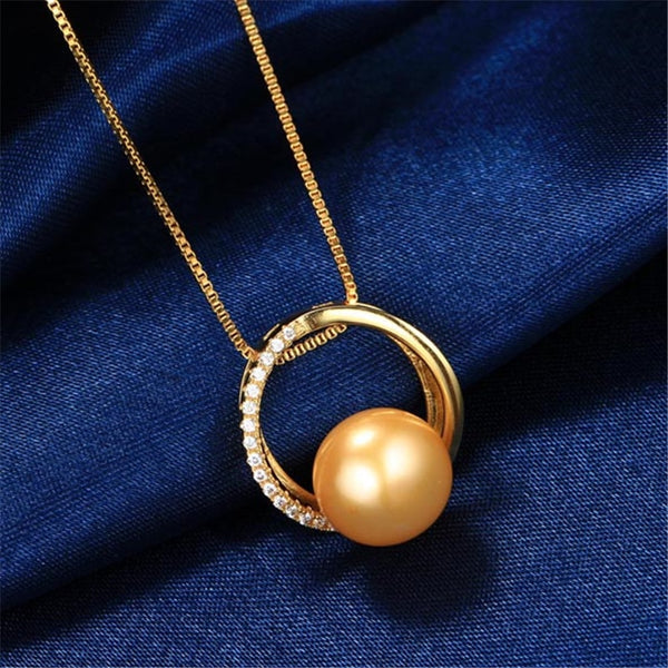 Colgante de circonita redonda de alta joyería de plata de ley 925 de moda 2020