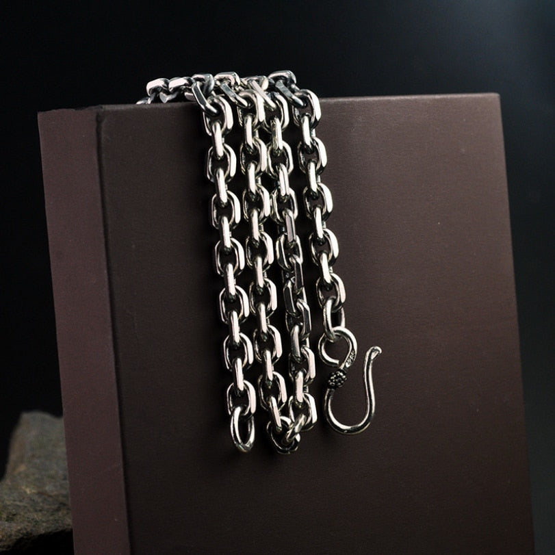 Real Silver Clasic Round Chain Necklace For Men