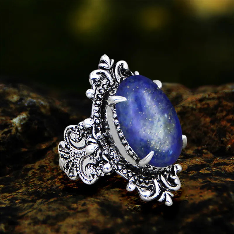 Natural Quartz Lapis Lazuli Rings For Women