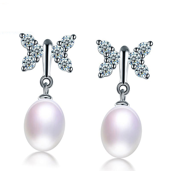 Butterfly New Customized AAAA High Luster Freshwater Pearl Earrings For Women