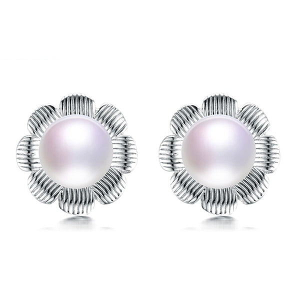 Fine Natural Pearl Stud Earrings For Women
