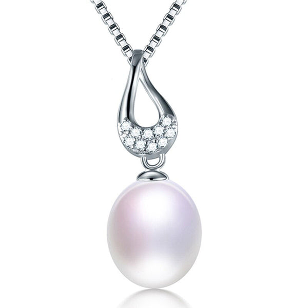 Collar de perlas ovaladas de agua dulce naturales genuinas