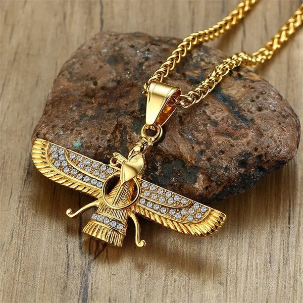 Ahura Mazda Zoroastrian Farvahar Wing Necklace Pendant