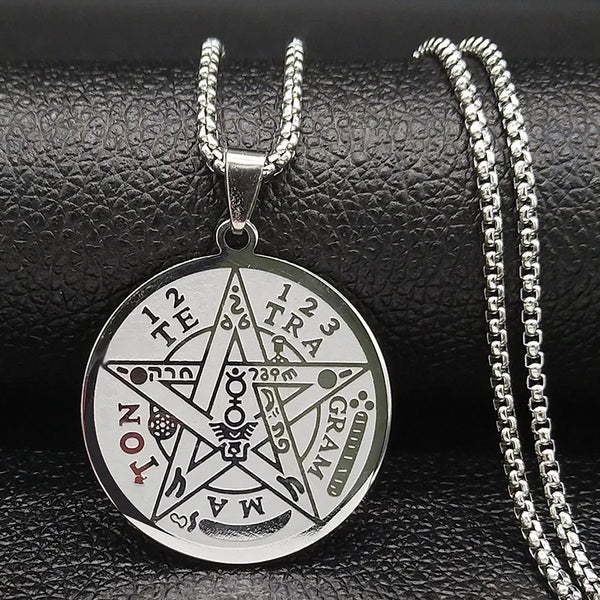 Witchcraft Pentagram Stainless Steel Necklace Chain for Men