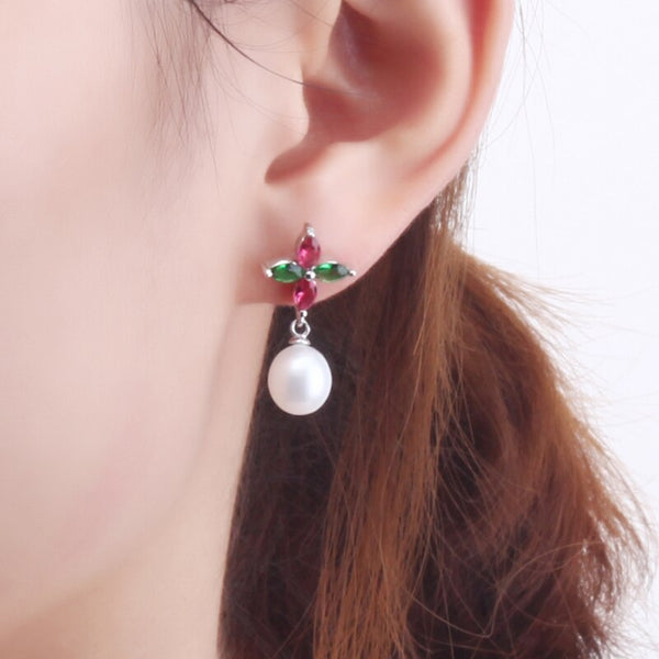 Real Natural Pearl Jewelry Women Dangle Earrings