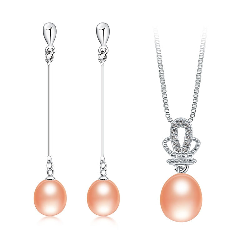 Super Deal Fine Elegant Jewelry Set Top Quality Freshwater Pearl Pendant/Earrings for Women