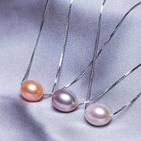 Collar de perlas, gargantilla de perlas naturales de agua dulce, colgante