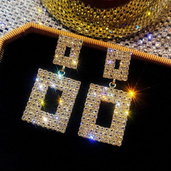 Fashion Dubai Women Earrings Gold Color Middle East crystal  Stud Earrings