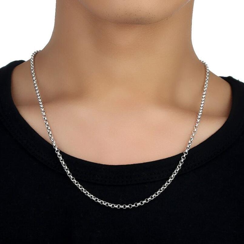 Unibabe Pure Silver 3mm Thick Cross O Link Chain S925 Necklace