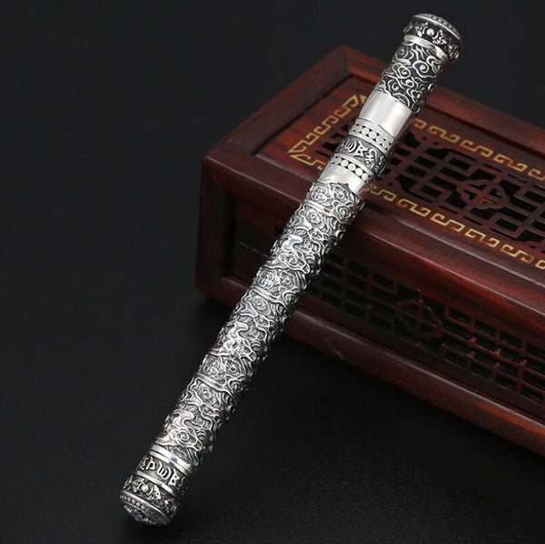Bolígrafo creativo retro Unibabe de plata de ley 925 pura, joyería S925