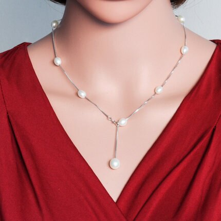 Collar de perlas de moda, joyería de perlas, gargantilla de perlas naturales de agua dulce