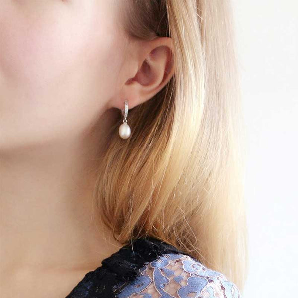 Genuine pearl jewelry natural pearl earrings cultured freshwater pearls