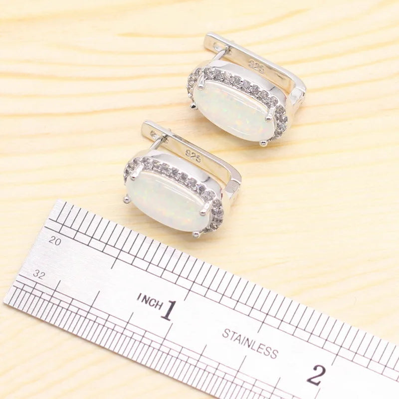 Australia White Fire Opal Bracelet Necklace Pendant Earrings Rings Gift