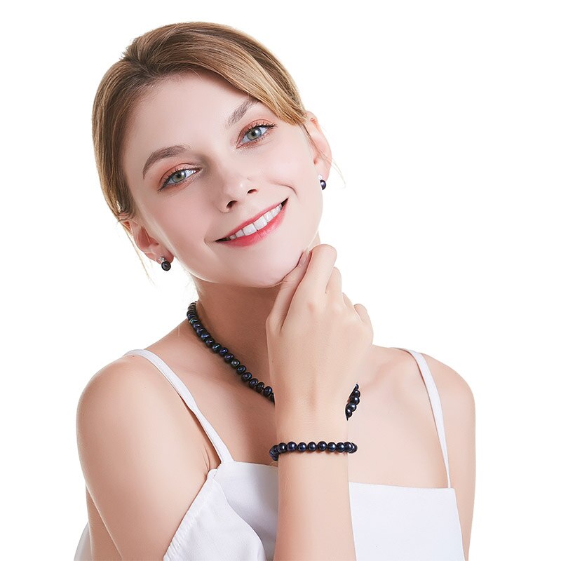 New Black Natural Pearl 18cm Bracelet For Women