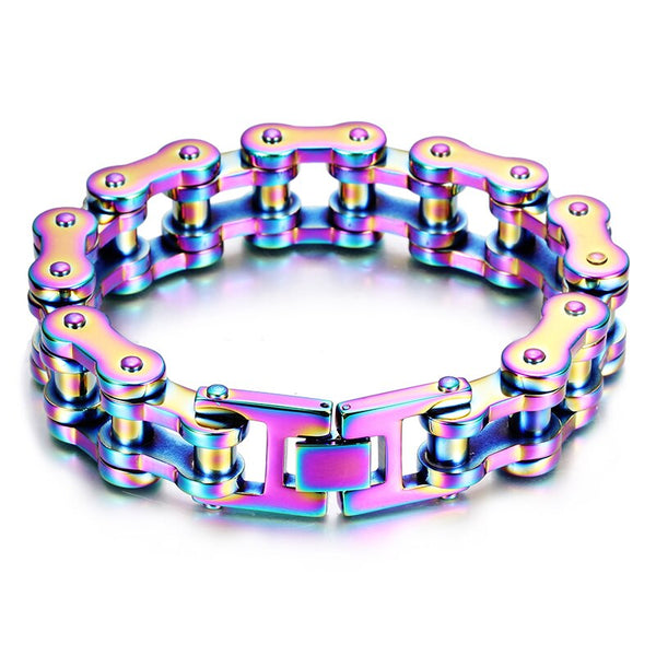 Rock And Roll Stainless Steel Men's Bracelets Massive 19MM 9.25" Bike Bicycle Link Chain