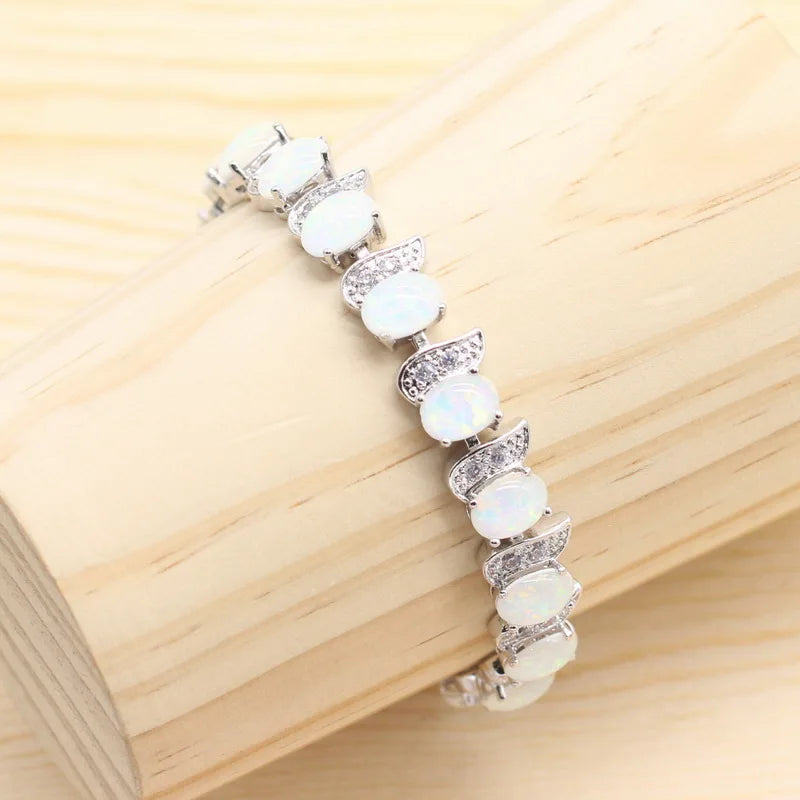 Australia White Fire Opal Bracelet Necklace Pendant Earrings Rings Gift