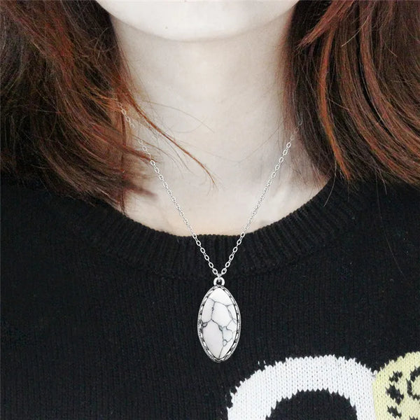 Conjuntos de joyas de turquesas sintéticas con forma de ojo, 4 colores, collar, pendientes, anillos para mujer
