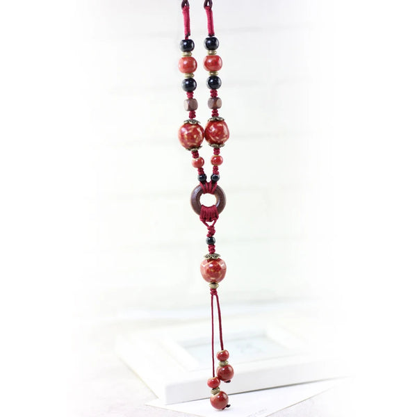 Bohemia Ceramic pendant necklaces For women