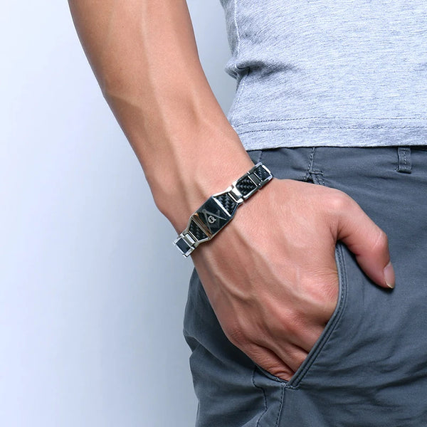Black Stainless Steel Mens Bracelet