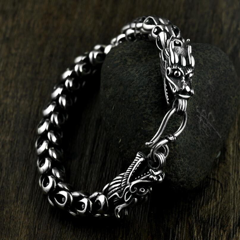 Unibabe Thai Silver Jewelry 925 Sterling Silver Dragon Bracelet