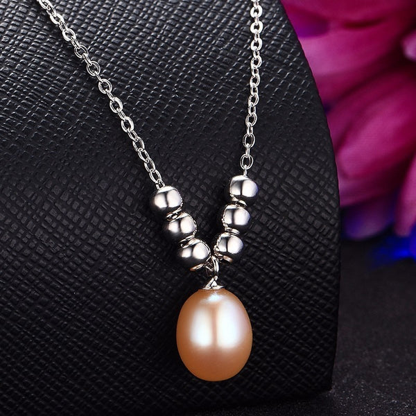 Colgantes y collares de perlas de oro y plata para mujer, colgante de cadena para mujer