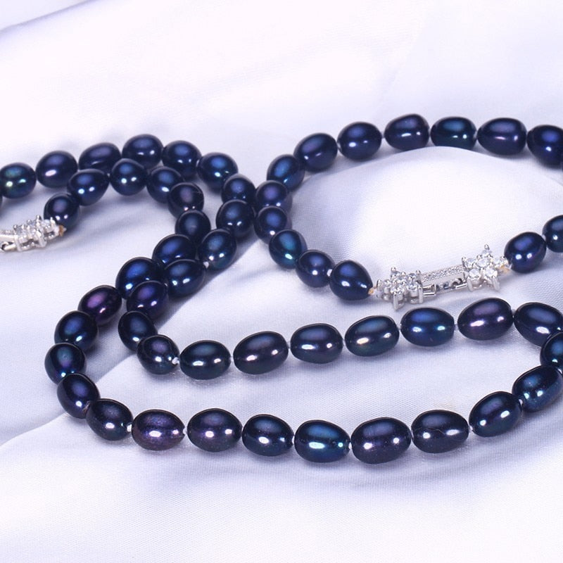 Natural Black Pearl Jewelry Sets For Women