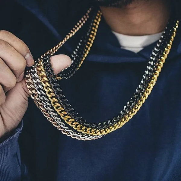 Men Chain Necklace for Men Women Stainless Steel Wheat Cuba Snake Box Link Necklaces