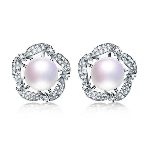 Fine Jewelry Natural Freshwater Pearl Stud Earrings Pearls and Double Ball Pearl Earrings