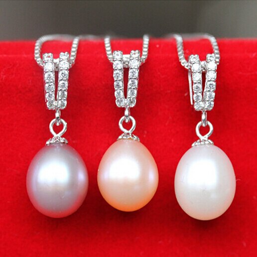 Collar de perlas de plata de ley 925 para mujer