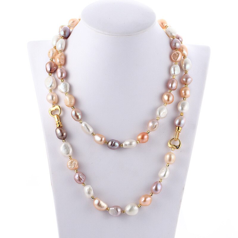 9-10MM natural freshwater pearl necklace&amp;amp;bracelet sets. Fine Jewelry Set