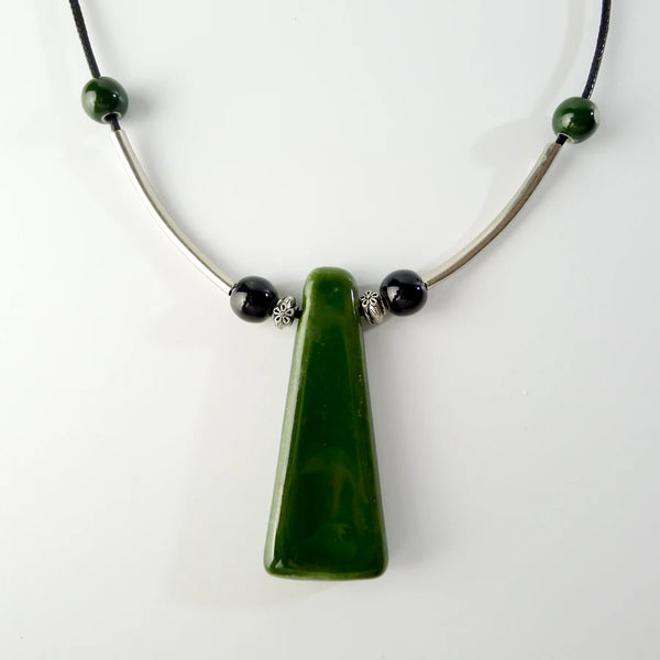 Chinese Ceramic geometrical shape pendant Necklaces