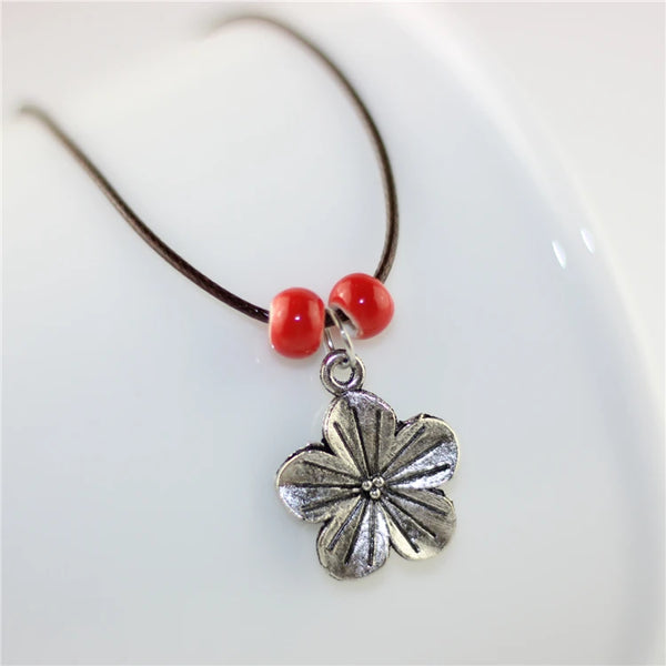 Fashion jewelry ceramic new pendant braided chain necklace