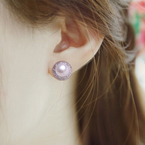 New Pearl Earrings  Vintage Style Natural Freshwater Pearl Stud Earring