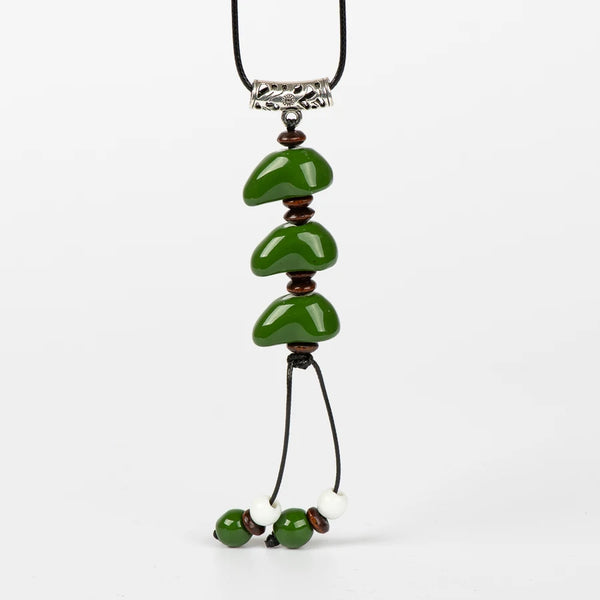 Jingdezhen Unique Shape Ceramic Beads Necklace Bohemian necklaces