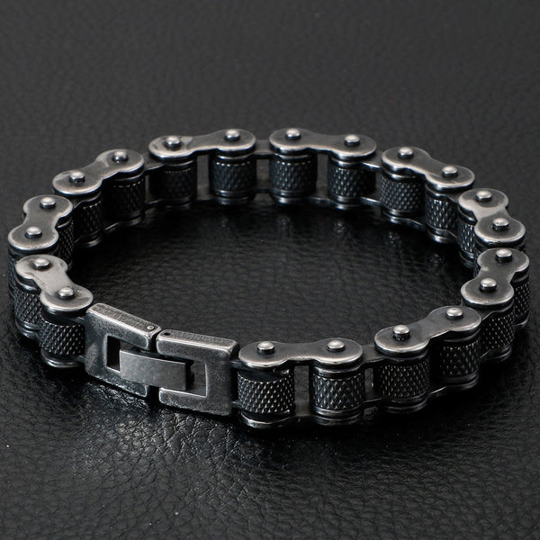 Retro Stainless Steel Motorcycle Chain Men Bracelet 13MM Wide Rock And Roll Men's Bracelets