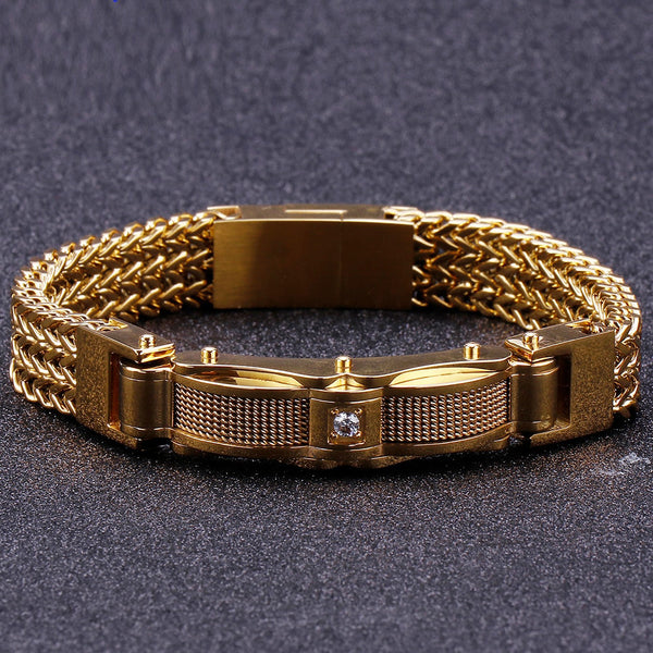 Pulseras de lujo chapadas en oro para hombre. Pulsera "Mejores amigos".