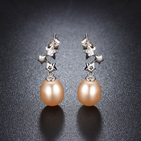 Fine Jewelry Natural Pearl Dangle Earrings For Women