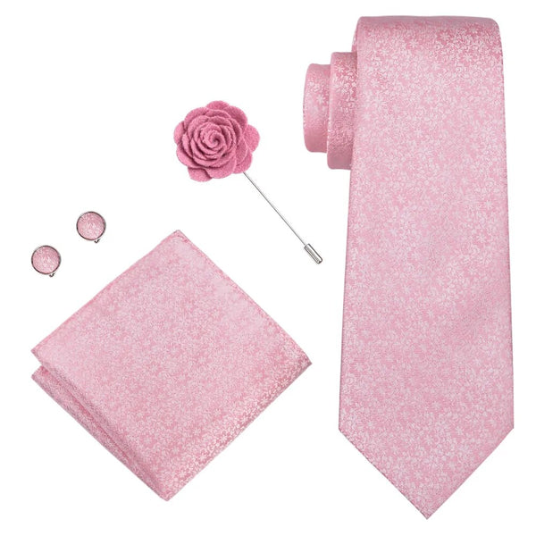 Corbata para hombre, color rosa liso, 100 % seda jacquard, 8,5 cm de ancho.