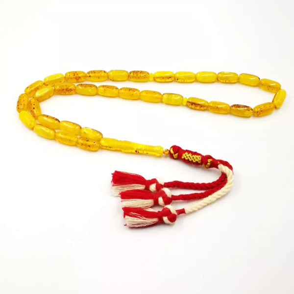 Tasbih Ramadán kareem Ámbar Color Rosario para hombre Pulsera musulmana de lujo Regalo