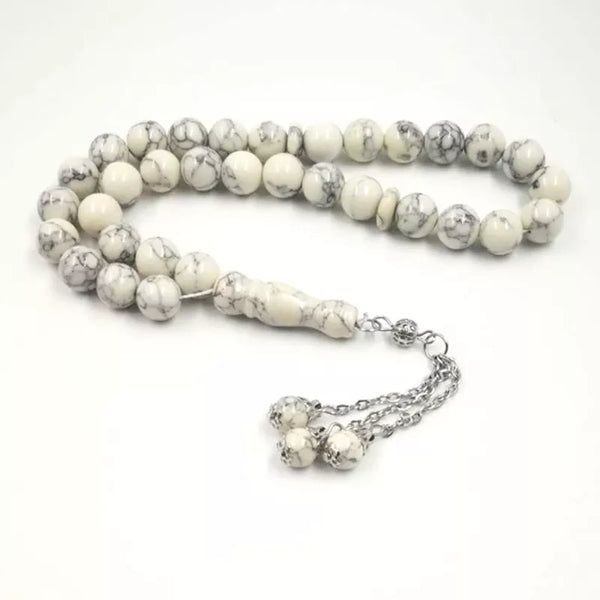 Tasbih musulmán de turquesa blanca con 33 cuentas de oración, regalo islámico