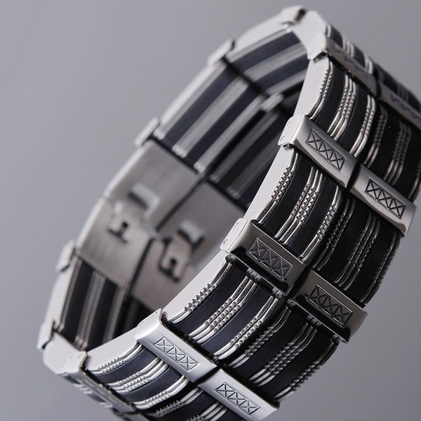 316L Stainless Steel Man Bracelet for Men Men's Silicone Bracelets & Bangles