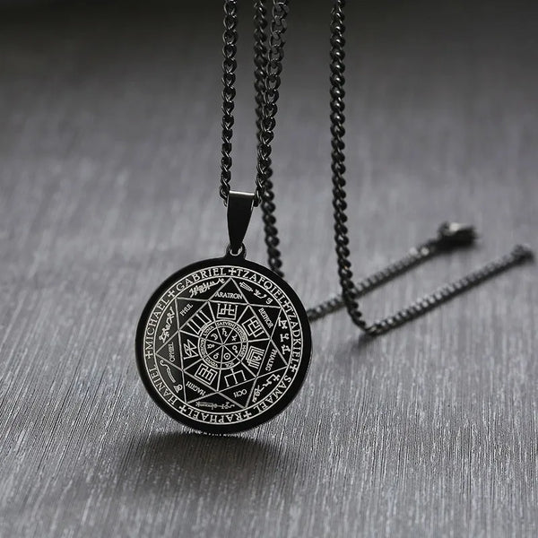 Talismán con sello de los Siete Arcángeles, joyería de ángel, colgante mágico, collar ocultista