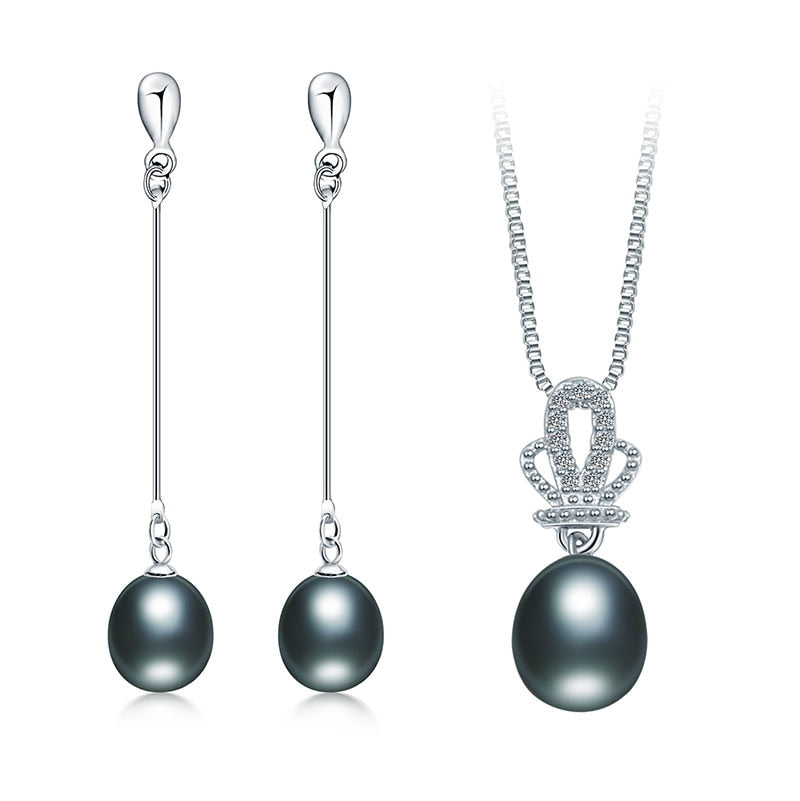 Super Deal Fine Elegant Jewelry Set Top Quality Freshwater Pearl Pendant/Earrings for Women