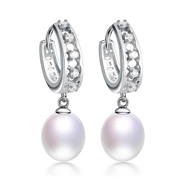 Pendientes de perla de agua dulce 100% natural