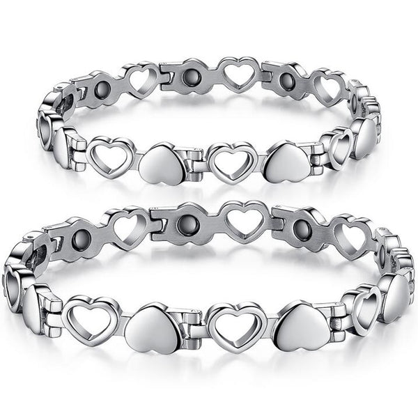 Pulsera magnética de acero inoxidable para hombre y mujer, ideal para la salud.