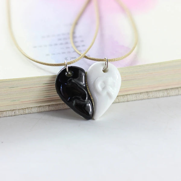 Heart pandent lovers necklace birthday gift a couple necklace