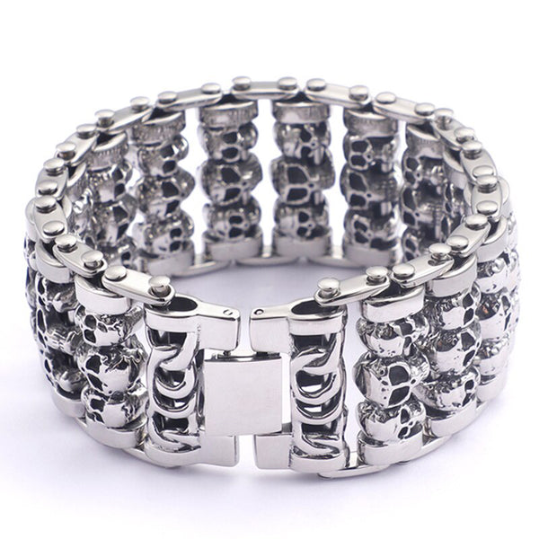 Pulsera de cadena de calavera de 35 mm de ancho para hombre Best Friends